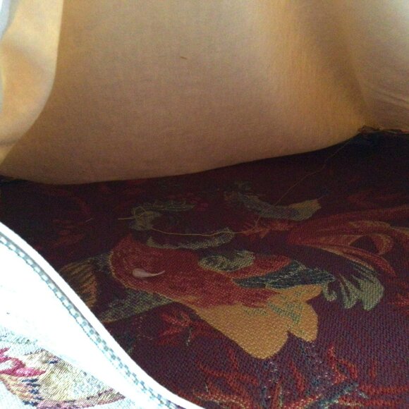 Vintage Jules Pansu Tapestry Pillow Covers Rooster Chicken Design (Set of 2) - Picture 7 of 13